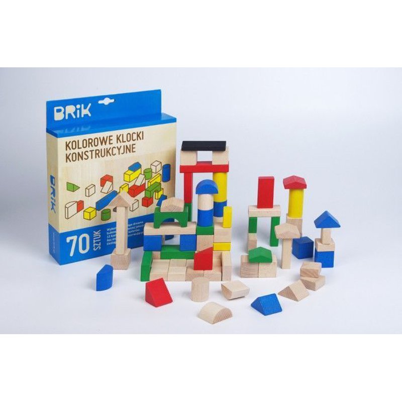 Klocki konstrukcyjne Brik 70 sztuk kolorowe