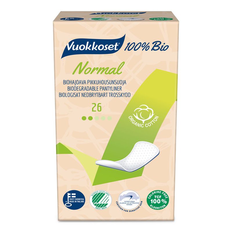 Vuokkoset, 100% BIO, Wkładki Higieniczne Normal, 26szt. VUOKKOSET