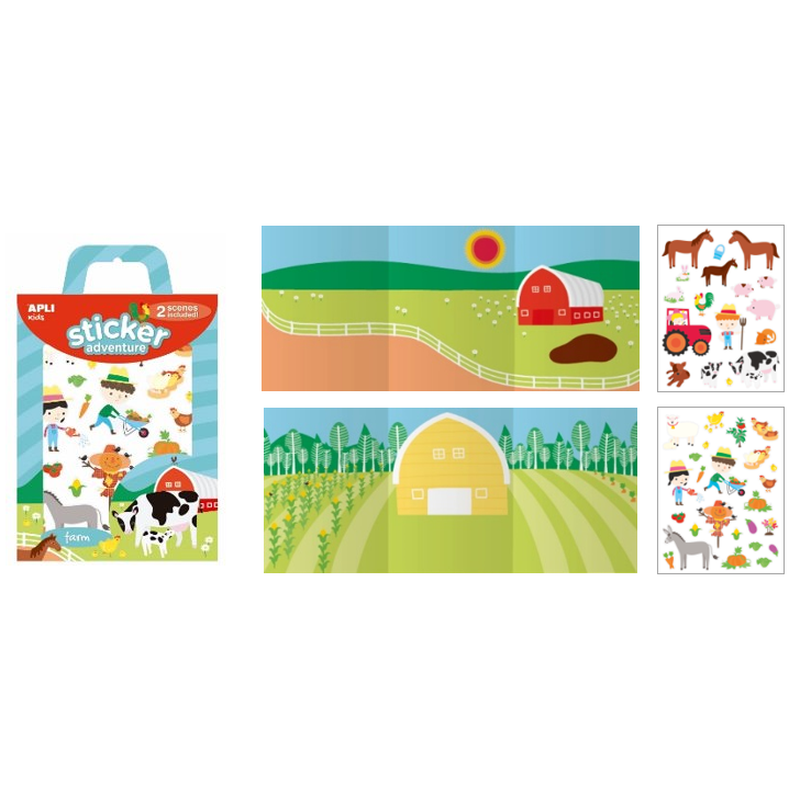 Zestaw naklejek z 2 planszami Apli Kids - Farma