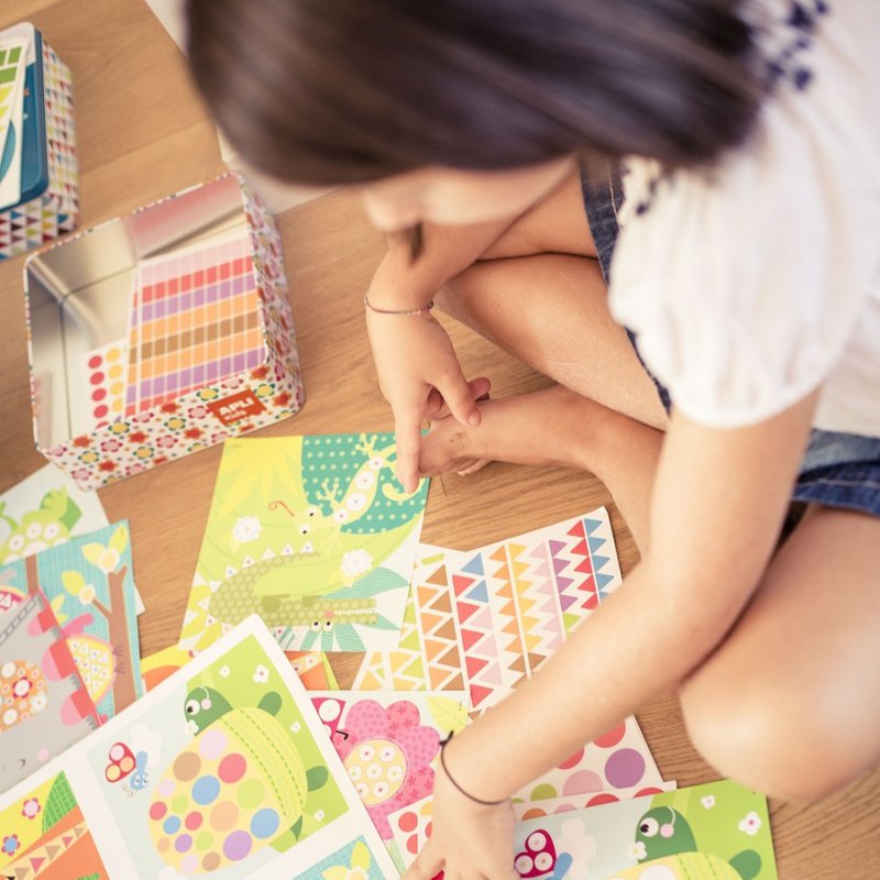 Zestaw kreatywny z naklejkami Apli Kids - Tygrys