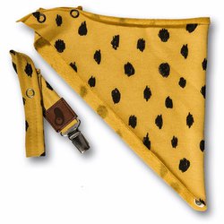 Hi Little One - bandanka z zawieszką Leopard Mustard  2 in 1
