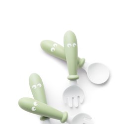 BABYBJORN - sztućce, 4 szt. Powder Green