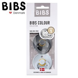 BIBS 2-PACK S IRON & BABY BLUE Smoczek Uspokajający kauczuk Hevea