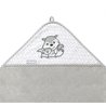 Babyono - 346/03 Okrycie kąpielowe bambusowe - ręcznik z kapturkiem NATURAL BAMBOO 100X100cm szare
