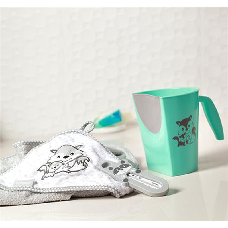 Babyono - 346/03 Okrycie kąpielowe bambusowe - ręcznik z kapturkiem NATURAL BAMBOO 100X100cm szare