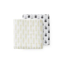 Fresk Pieluszki muślinowe zestaw 2 szt. 120 x 120 cm Ananas FRESK