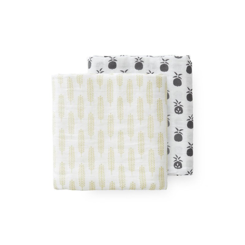 Fresk Pieluszki muślinowe zestaw 2 szt. 120 x 120 cm Ananas FRESK