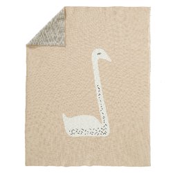 Fresk Tkany kocyk z bawełny organicznej 100 x 150 cm Łabędź FRESK