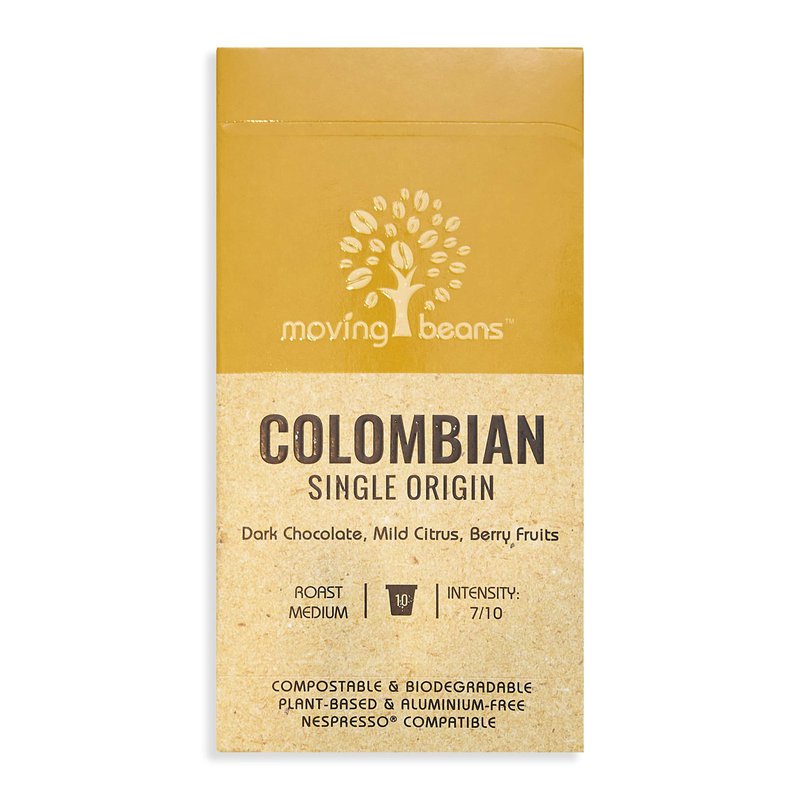 Moving Beans, Kawa w kapsułkach kompostowalnych Colombia Origin, 10 szt. MOVING BEANS