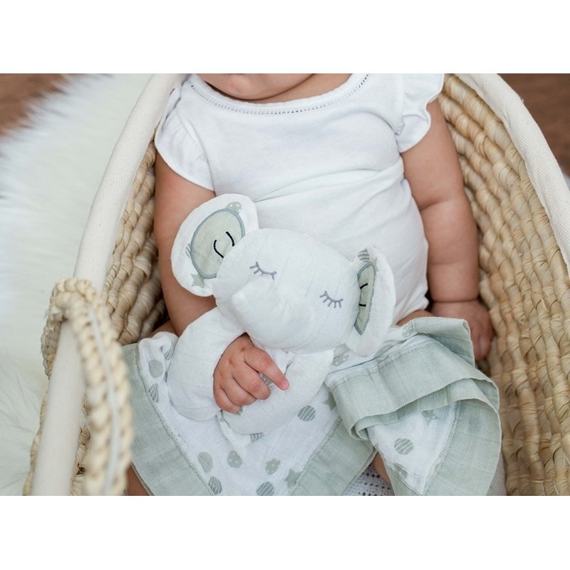 Lulujo Lovies Kocyk Przytulanka Słoń Grey