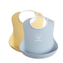 BABYBJORN - 2 śliniaki -  Powder Yellow/ Powder Blue
