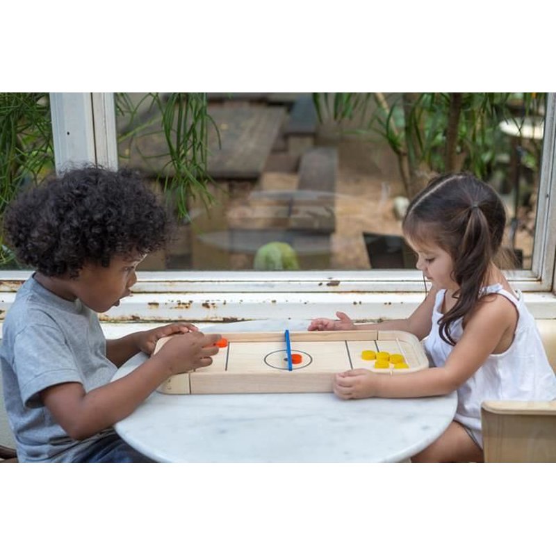 Plan Toys - Drewniana gra Shuffleboard i Cymbergaj 2w1, PT4626