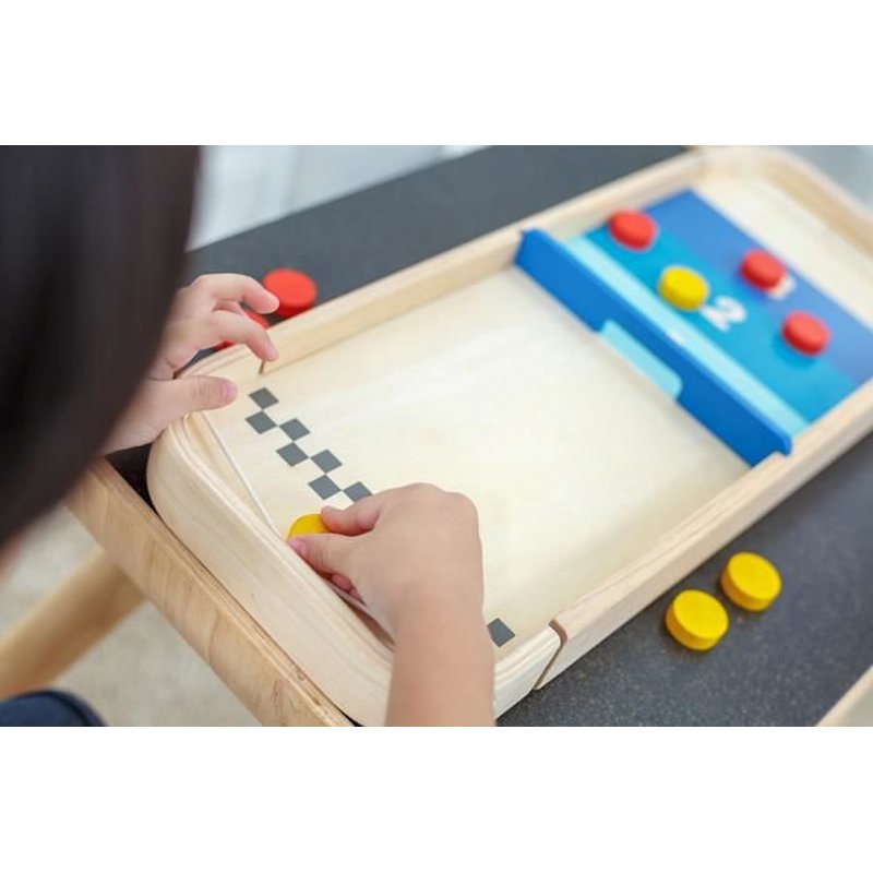 Plan Toys - Drewniana gra Shuffleboard i Cymbergaj 2w1, PT4626
