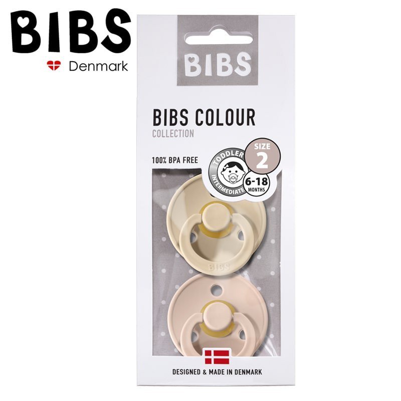 BIBS 2-PACK M BLUSH & VANILLA Smoczek Uspokajający kauczuk Hevea