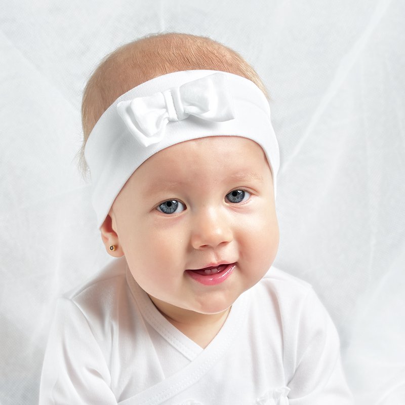 Nanaf Organic, RETRO, Opaska z kokardką, biała