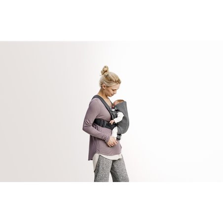 BABYBJORN MINI 3D Jersey – nosidełko, Ciemny szary