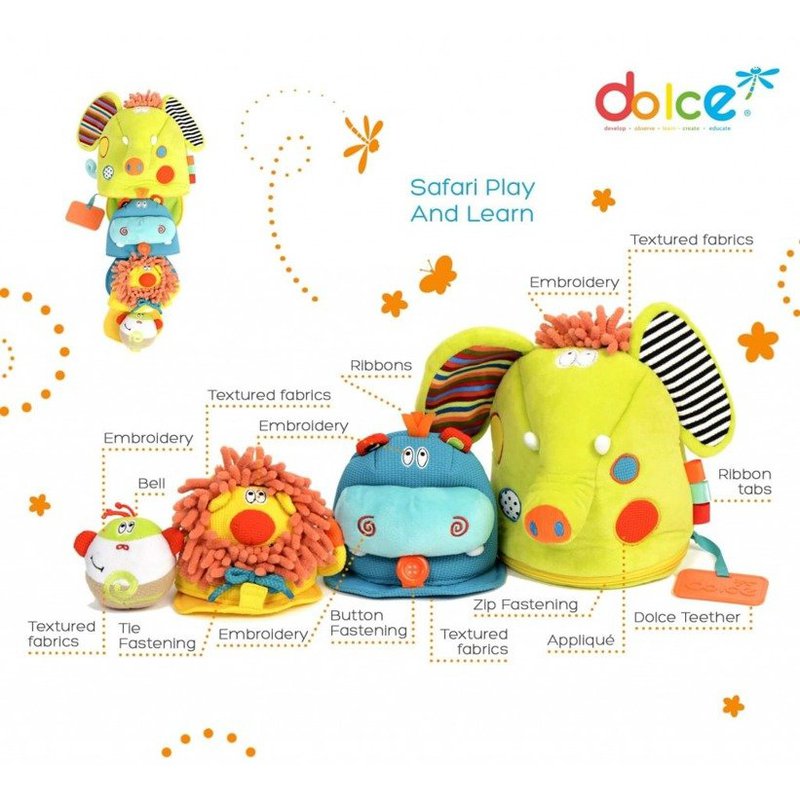 Zabawka sensoryczna 4w1, Safari, Dolce