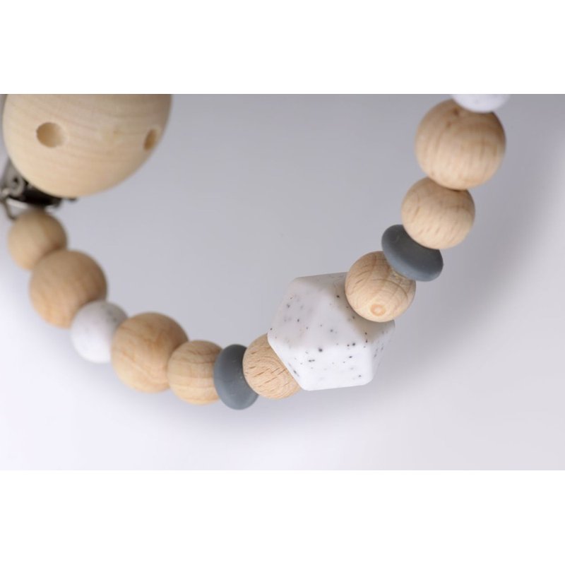 Zawieszka do smoczka, szary silikon, Kikadu