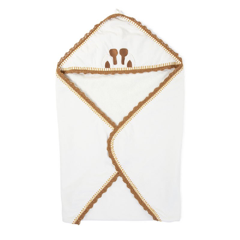 Childhome Ręcznik z kapturkiem + myjka Jersey Crochet CHILDHOME