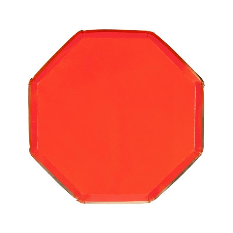 Meri Meri - Małe talerzyki Oktagonalne czerwone