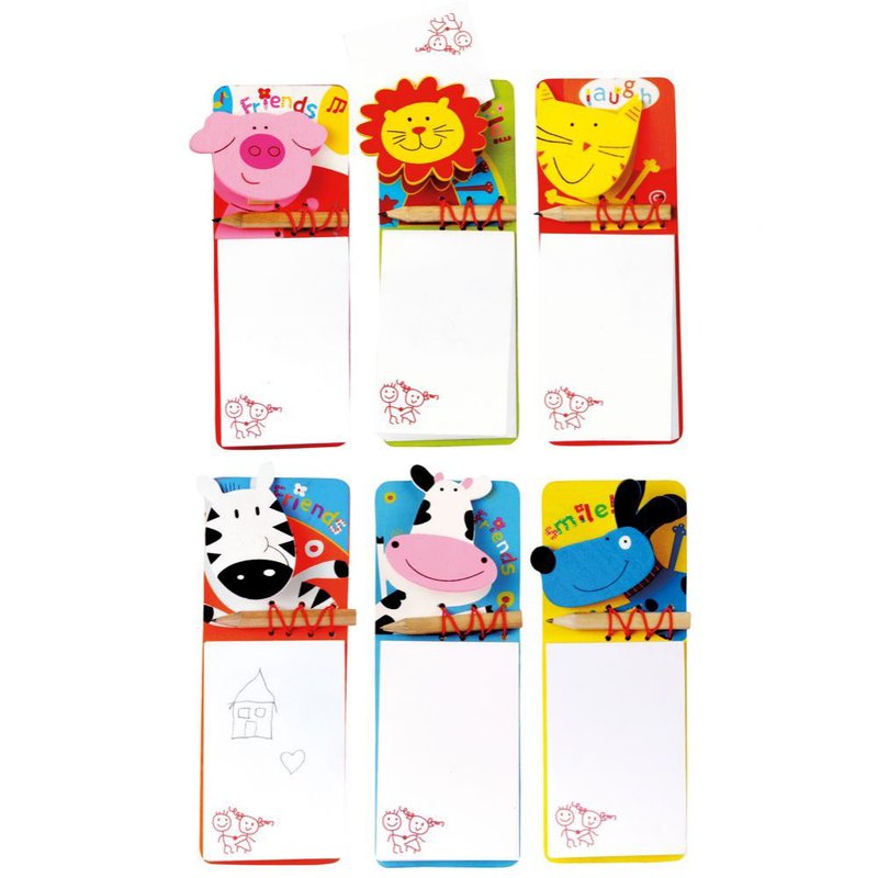 Bino - Notes magnetyczny Zwierzęta z klipsem