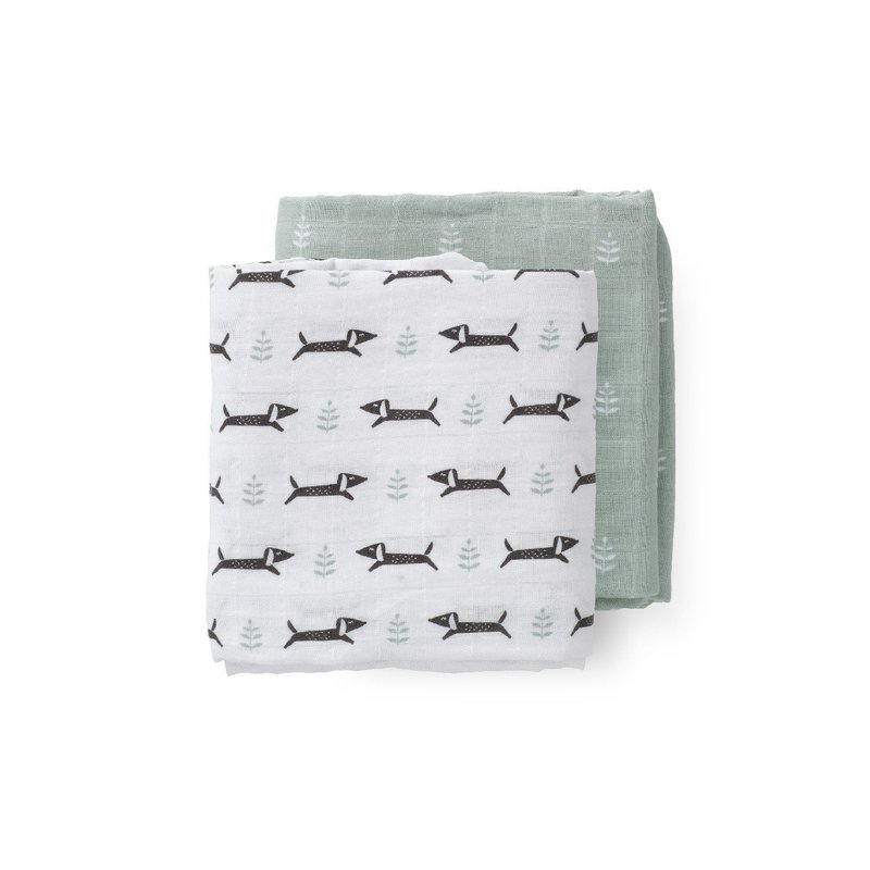 Fresk Pieluszki muślinowe zestaw 2 szt. 120 x 120 cm Piesek FRESK