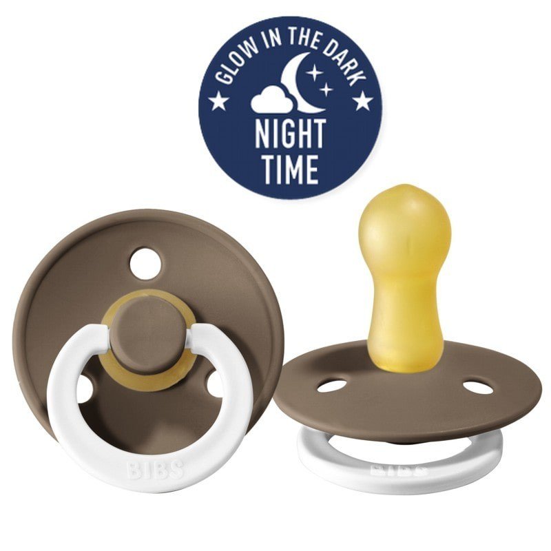 BIBS DARK OAK GLOW IN DARK S Smoczek Uspokajający kauczuk Hevea