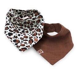Jollein - Baby & Kids - Jollein - 2 śliniaki bandany hydrophilic Leopard natural