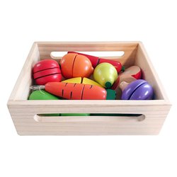 Nefere - Warzywa i owoce na rzepy do krojenia w drewnianej skrzynce