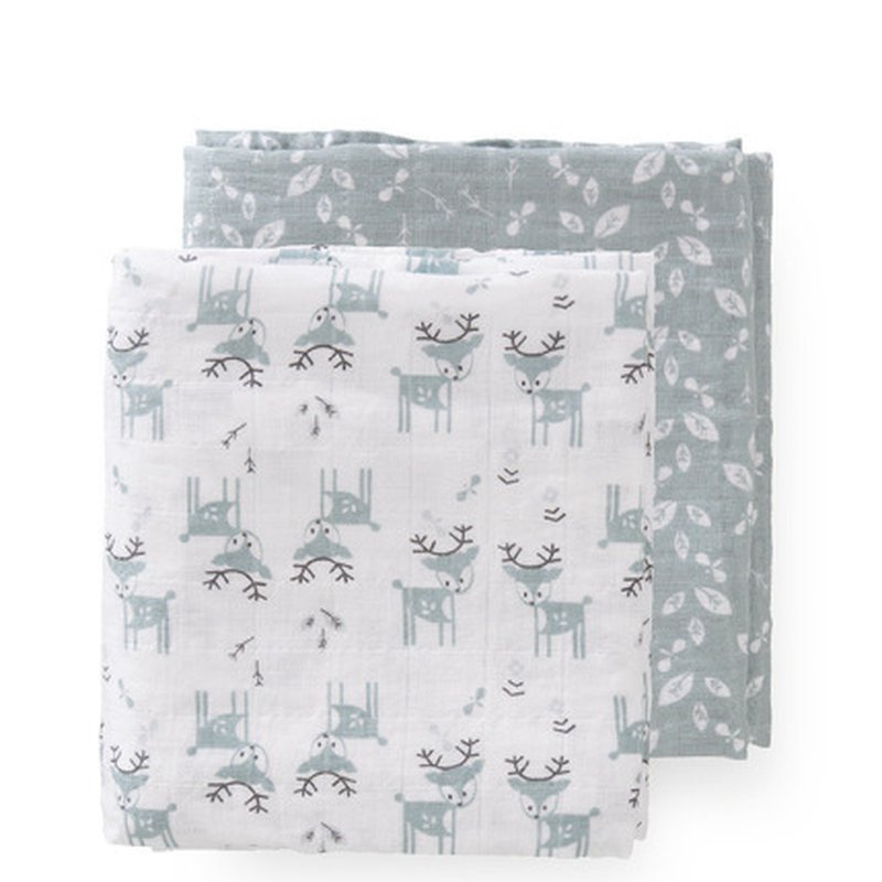 Fresk Pieluszki muślinowe zestaw 2 szt. 120 x 120 cm Las FRESK