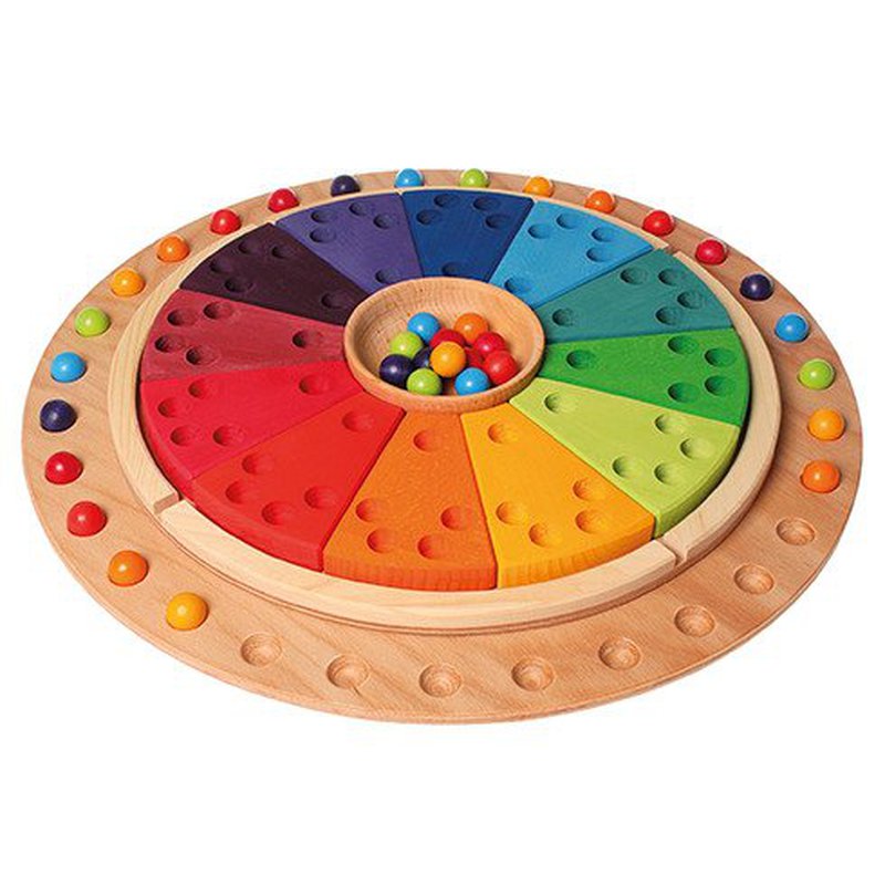 Tarcza miesięczna 35 kolorowych drewnianych kulek, Grimm's