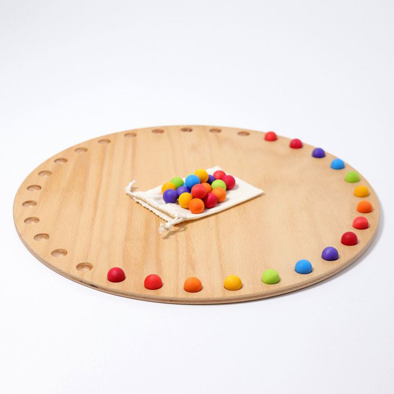 Tarcza miesięczna 35 kolorowych drewnianych kulek, Grimm's