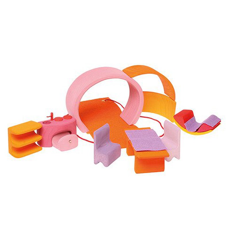 Dom mobilny 3+, różowo-pomarańczowy, Grimm's