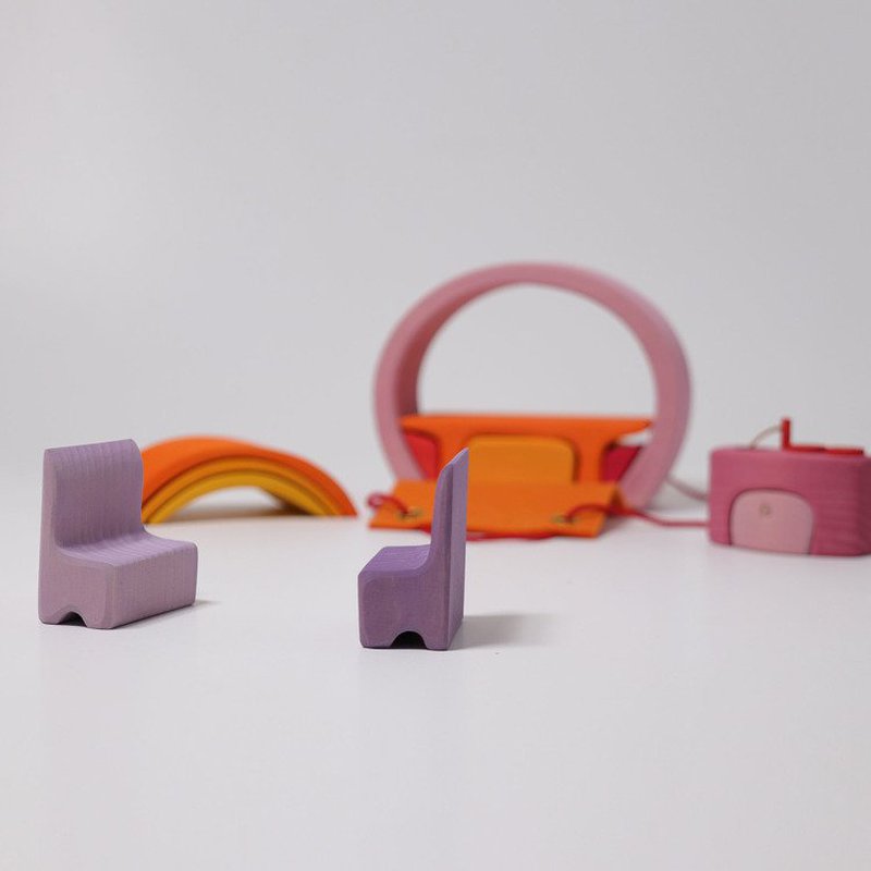 Dom mobilny 3+, różowo-pomarańczowy, Grimm's