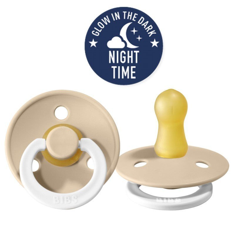 BIBS VANILLA GLOW IN DARK S Smoczek Uspokajający kauczuk Hevea