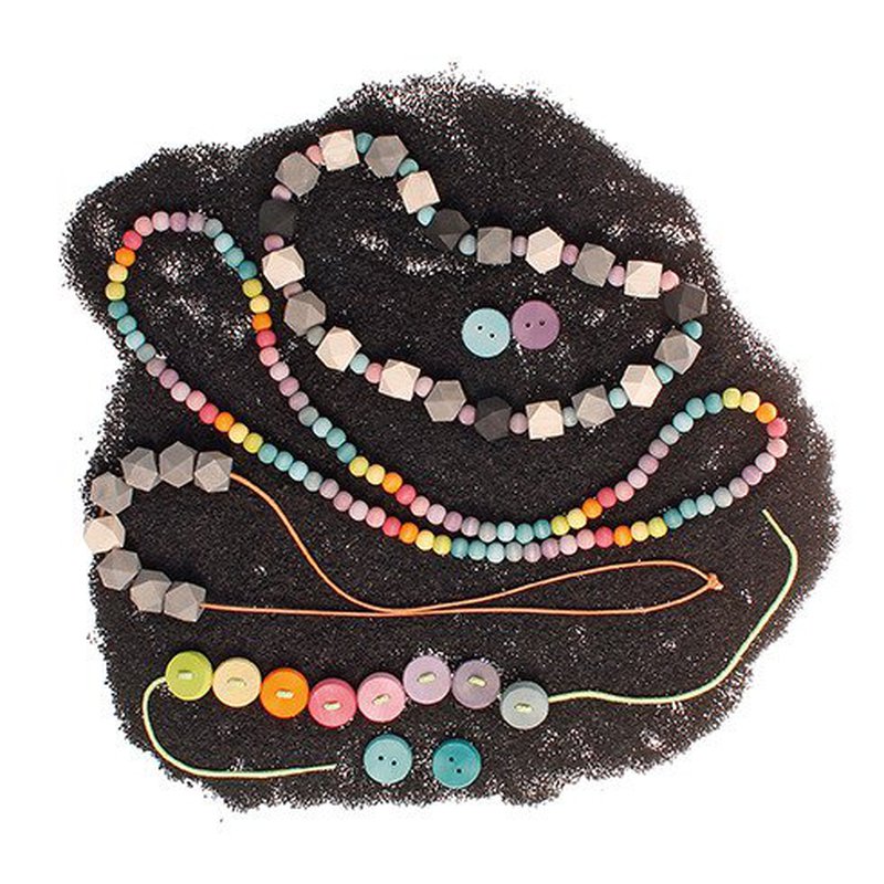 Drewniane Koraliki 120 szt. 3+, pastelowe, Grimm's