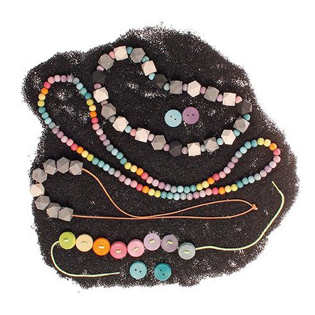 Drewniane Koraliki 120 szt. 3+, pastelowe, Grimm's