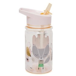 Petit Monkey - Bidon transparentny ze składanym ustnikiem Lama i Przyjaciele PEACH