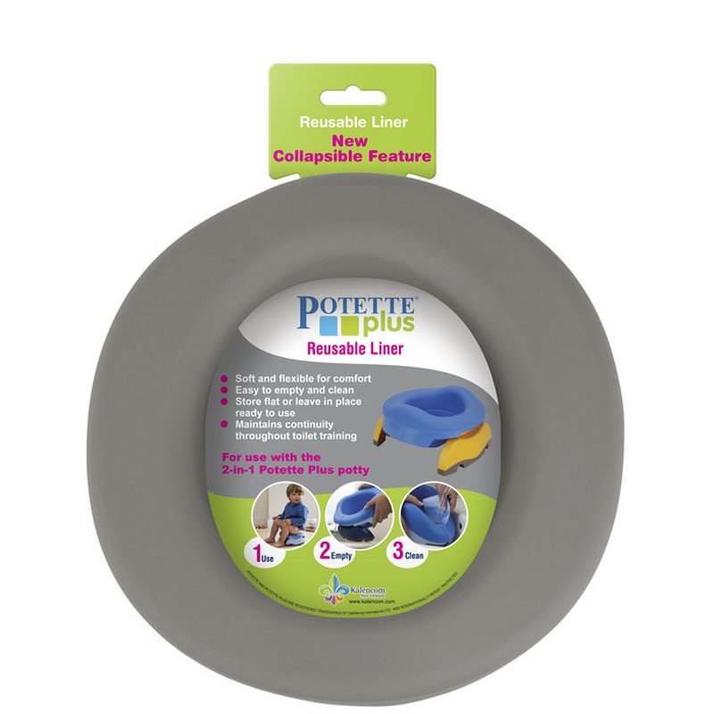 Wkład składany silikonowy na nocnik, szary, Potette Plus