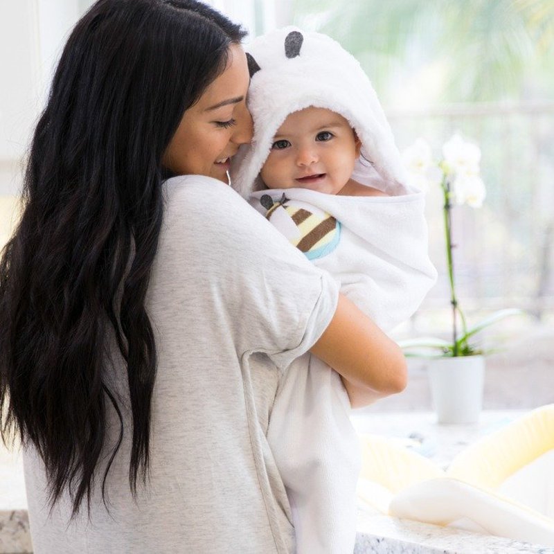 Okrycie kąpielowe z kapturem, pszczółka, Blooming Bath