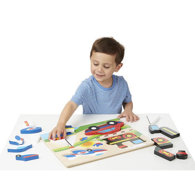 Melissa&Doug® - Melissa, Układanka drewniana – Pojazdy 20 el.