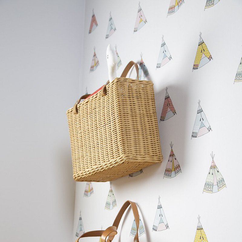 Childhome Kosz wiszący z uchwytami Natural CHILDHOME