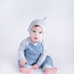 Juddlies Organic Raglan Pajacyk Blue XS