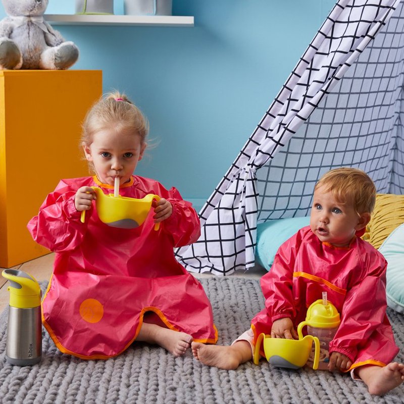 Fartuszek-śliniaczek wodoodporny z rękawami, Strawberry Shake, b.box