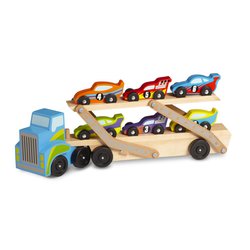 Melissa&Doug® - Melissa & Doug - Wielka Ciężarówka z wyścigówkami
