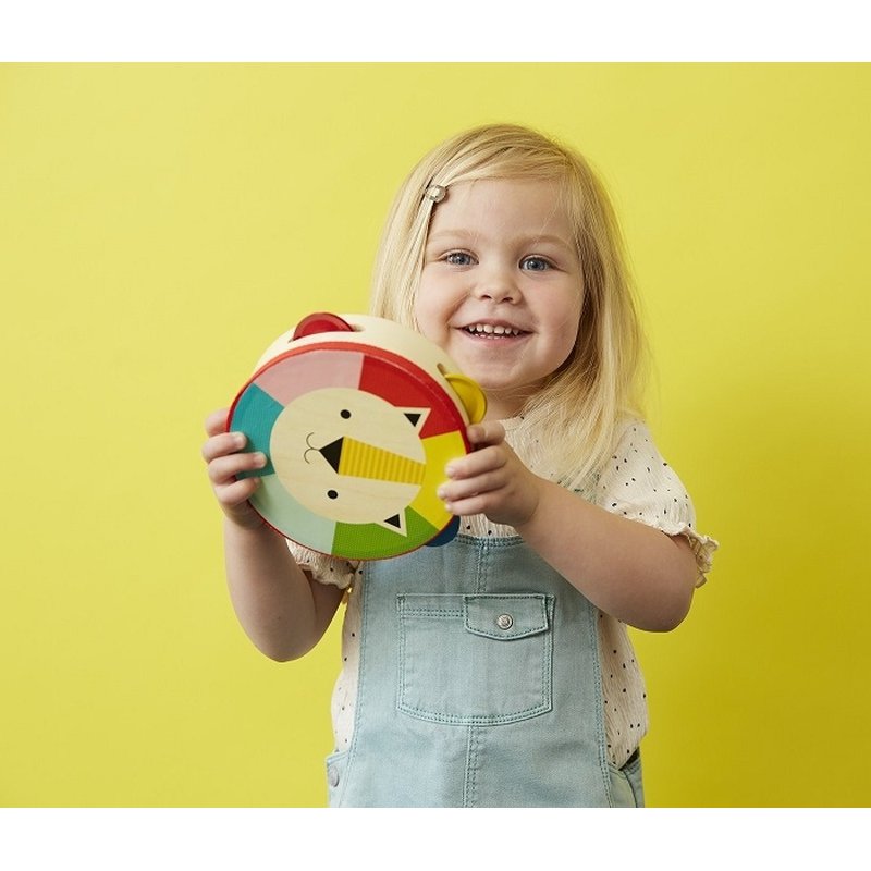 Petit Collage Tamburyn Drewniany Lew