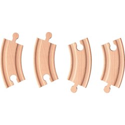 Woody - Zakręty kolejowe - tory krótkie 4 sztuki