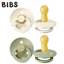 BIBS 2-PACK S SAGE & IVORY Smoczek Uspokajający kauczuk Hevea