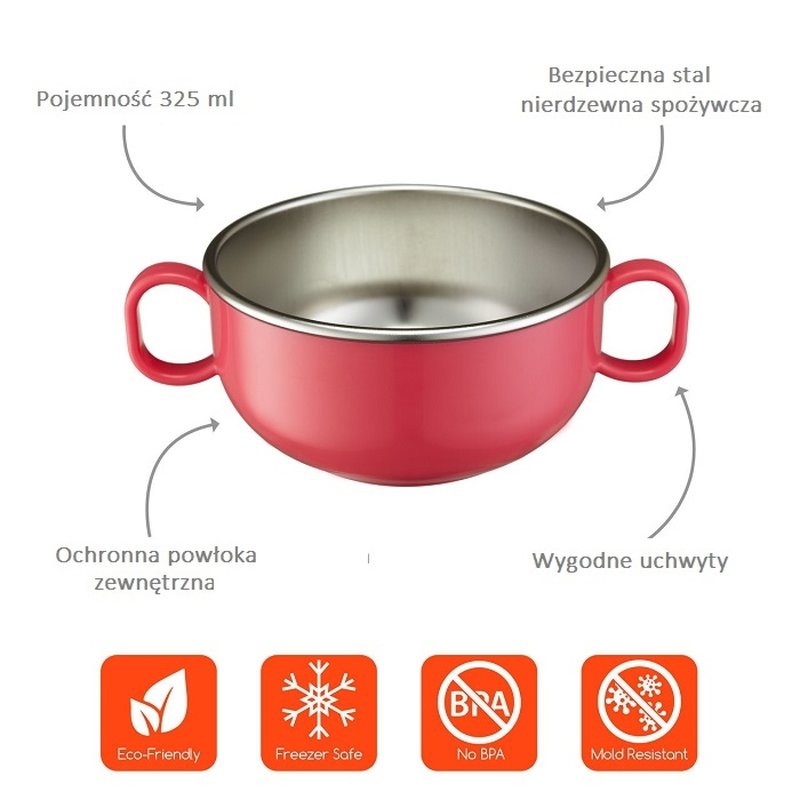 Innobaby Miska ze Stali Nierdzewnej Pink