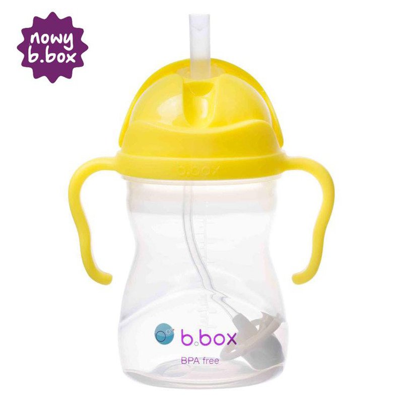 Bidon ze słomką 240 ml, cytrynowy, b.box
